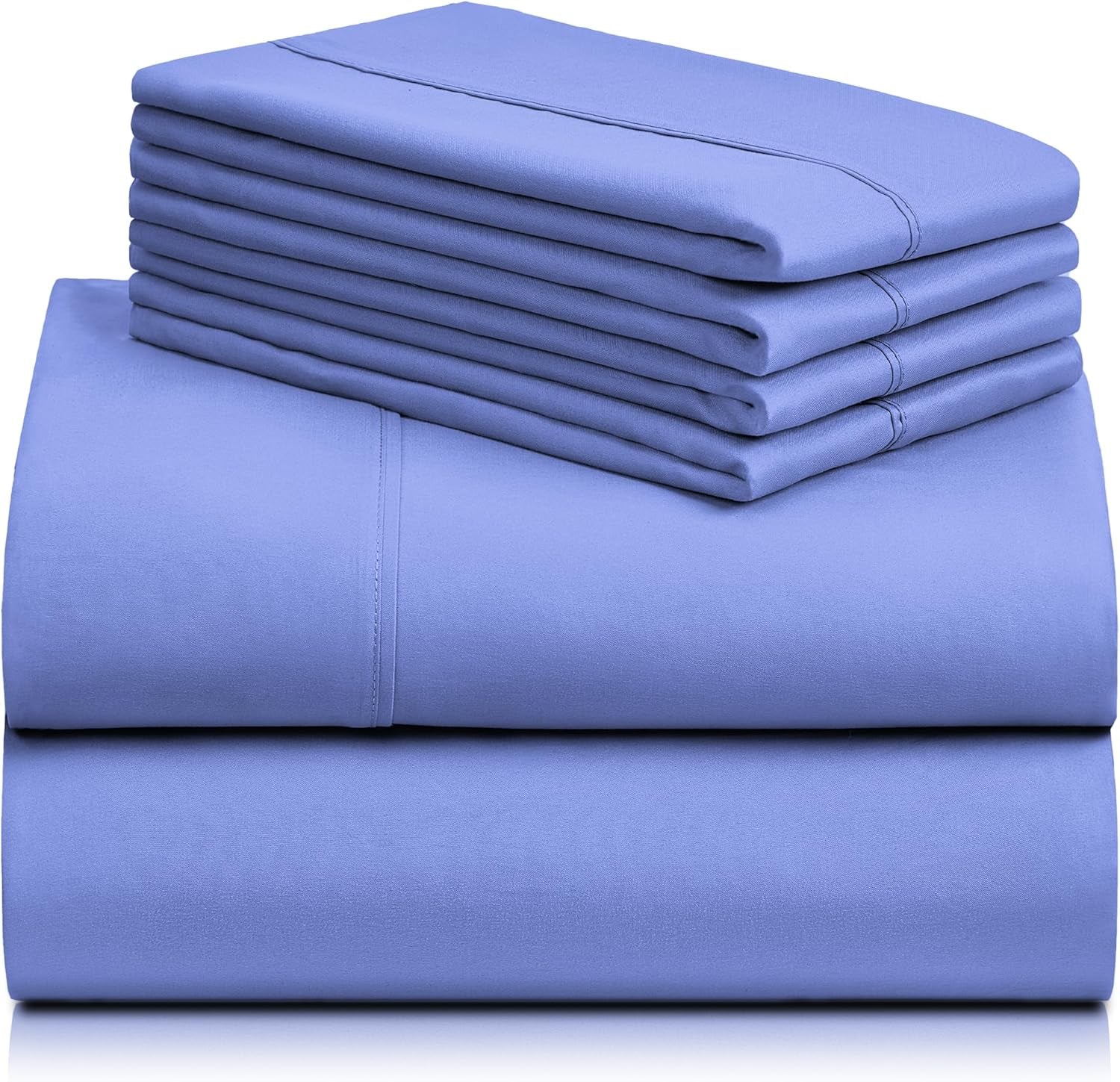 6 PC King Sheet Set, Breathable Luxury Bed Sheets, Deep Pockets 18" Wrinkle Free Cooling Bed Sheets Machine Washable Hotel Bedding Silky Soft - Violet Blue King