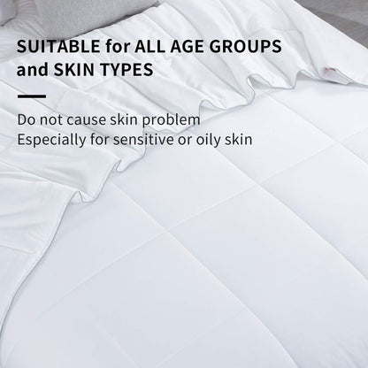 Lightweight Cooling Comforter Super King Size,100% Rayon Derived from Bamboo Shell down Alternative Duvet Insert,White Soft Summer Comforter for Hot Sleepers,8 Corner Tabs