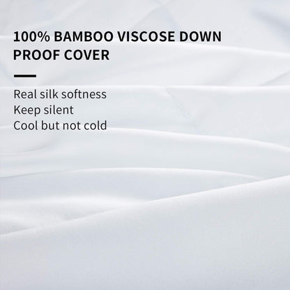 Lightweight Cooling Comforter Super King Size,100% Rayon Derived from Bamboo Shell down Alternative Duvet Insert,White Soft Summer Comforter for Hot Sleepers,8 Corner Tabs