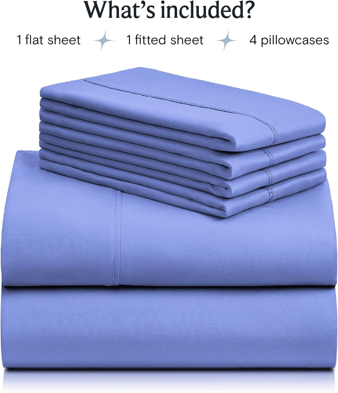 6 PC King Sheet Set, Breathable Luxury Bed Sheets, Deep Pockets 18" Wrinkle Free Cooling Bed Sheets Machine Washable Hotel Bedding Silky Soft - Violet Blue King